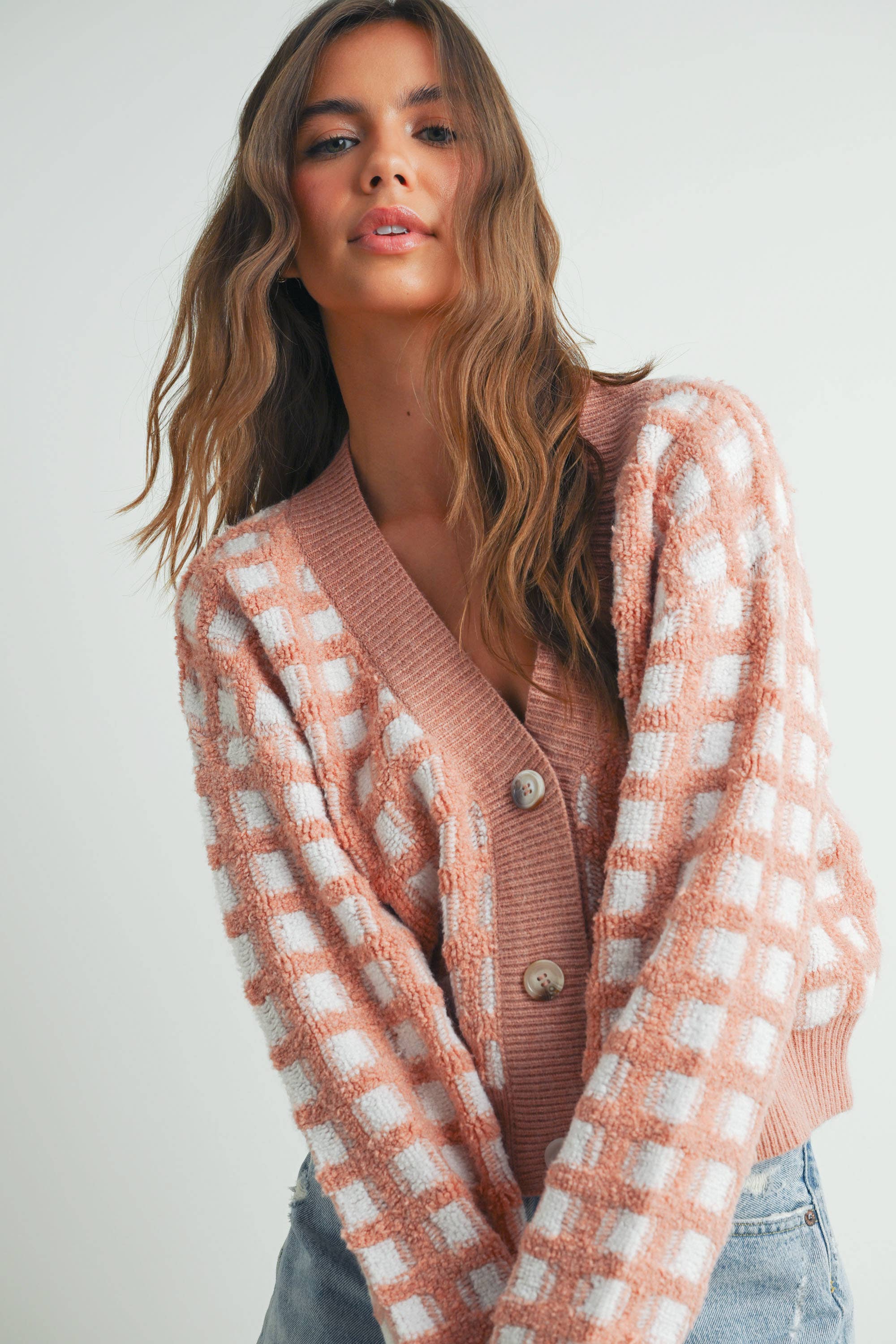 BUTTERMELON – Engroshandel Cardigan - Dame – Cropped V-hals Cardigan - BMC751911