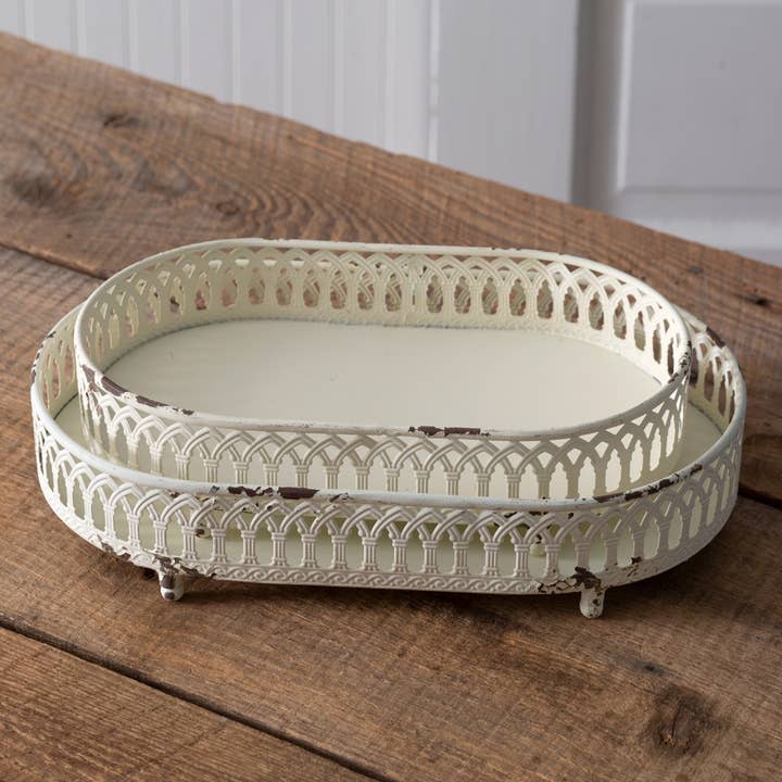 CTW Home Collection - Wholesale Decorative Tray - Set of Two Chantilly Tabletop Trays
