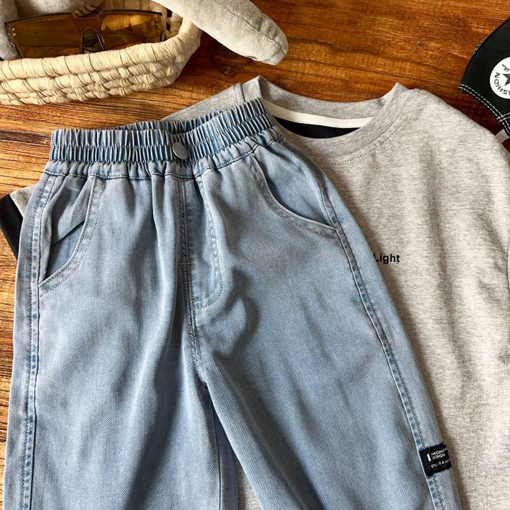 Blue Kid’s Lightweight Denim Pants (JEANS) for wholesale on Faire4