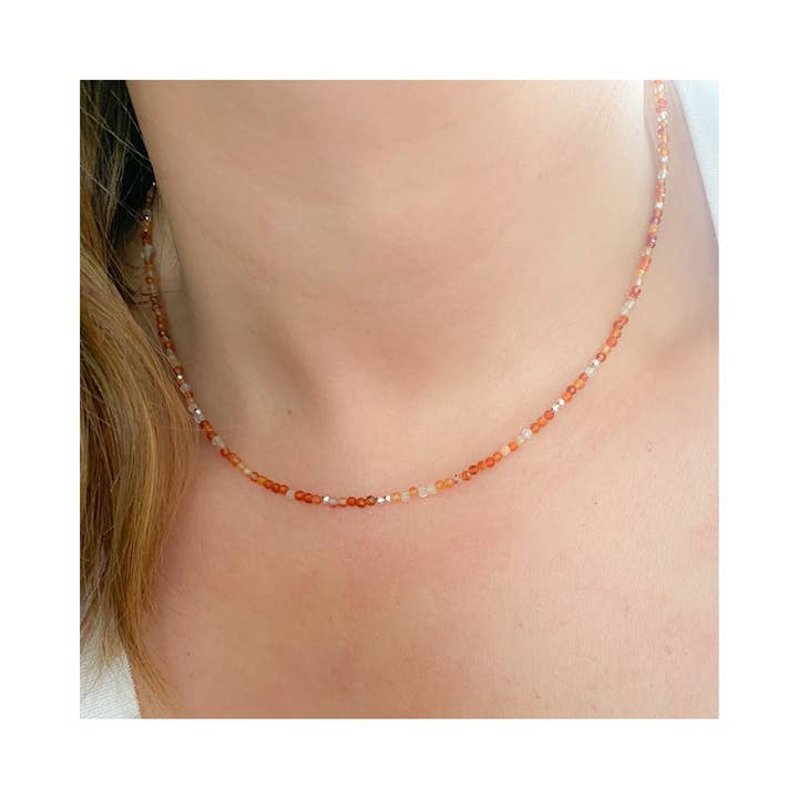 Sterling Silver 925 Orange Agate Stones Choker for wholesale by COM FORSA SL