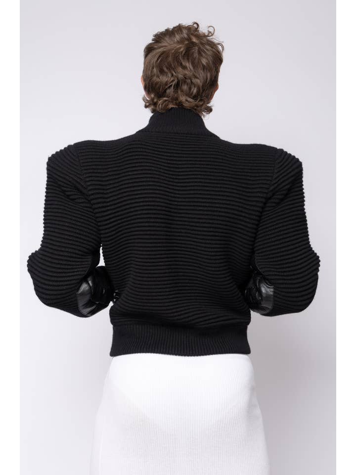 FANG - Wholesale Bomber Jacket - Men's - Power Shoulder Knitted Bomber4