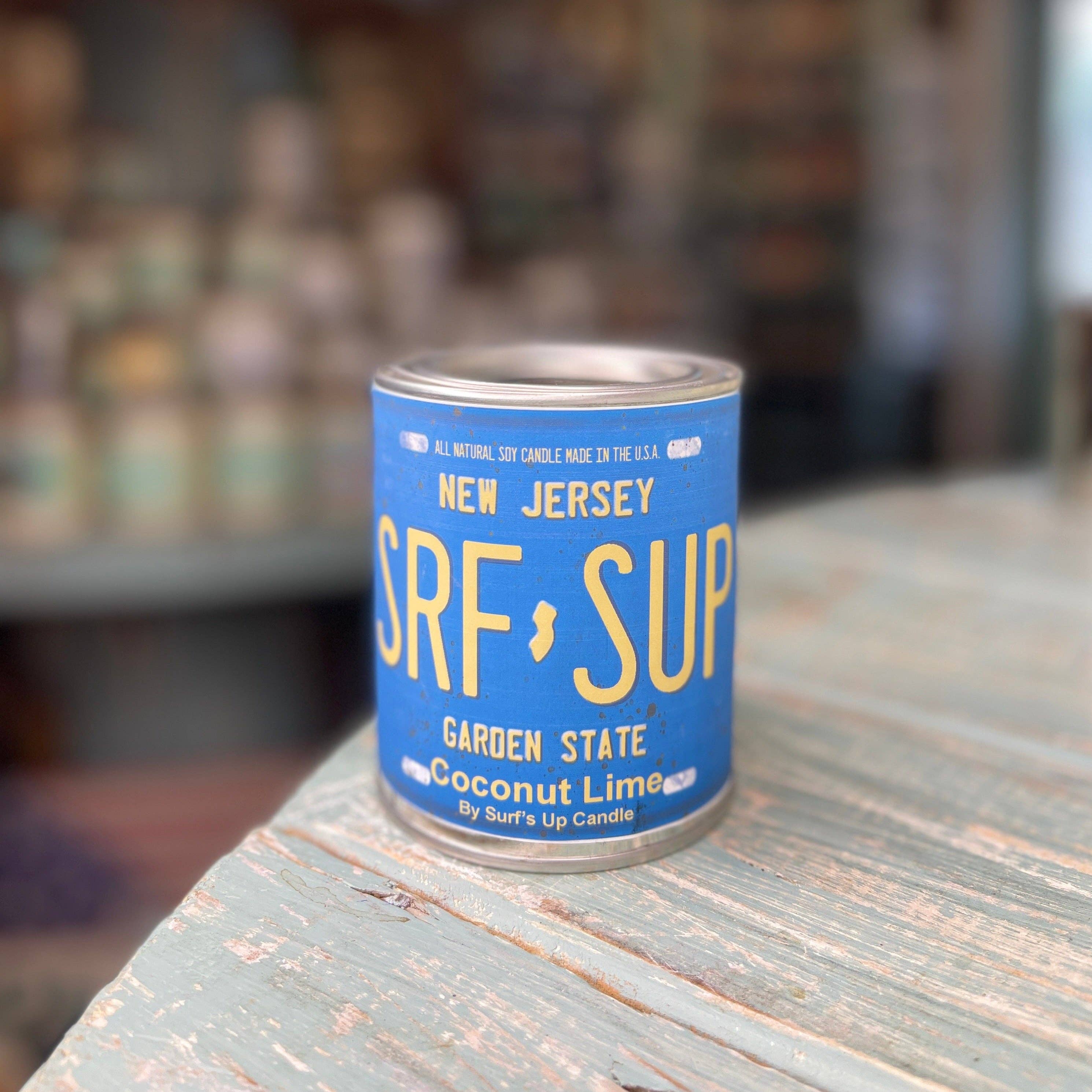 Surfs Up Candle - Wholesale Reiskaarsen - Kentekenplaat uit New Jersey Coconut Lime Paint Can Candle
