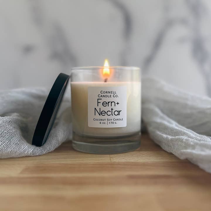 Cornell Candle Co. - Wholesale Jar/Filled Candle - Fern+Nectar 6 oz. Coconut Soy Candle