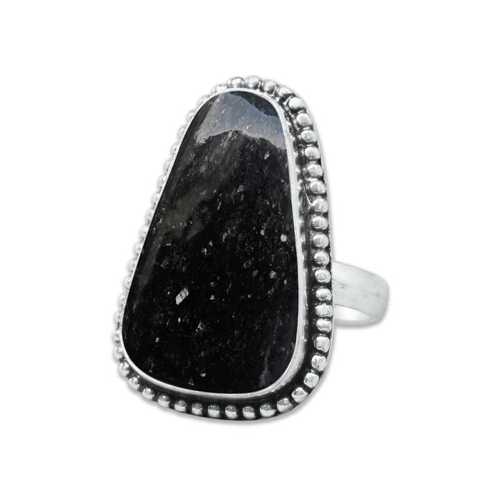 Handmade Jewels - Wholesale Multi-Stone Ring - Nuummite Rings – Handmade, Silver-Plated, Grounding (Made To Order)14