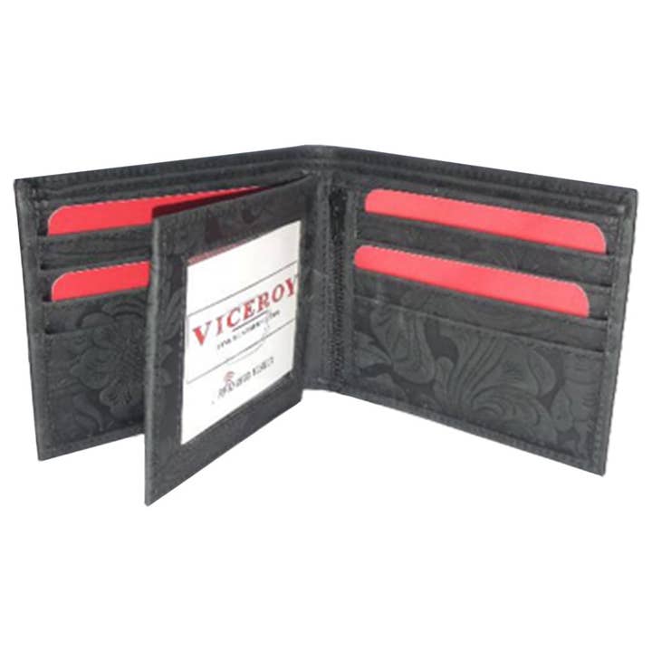 Portemonnee van geperst leer in hipsterstijl met dubbele vouw en ID-klep - 3001 voor wholesale door Viceroy Leathers