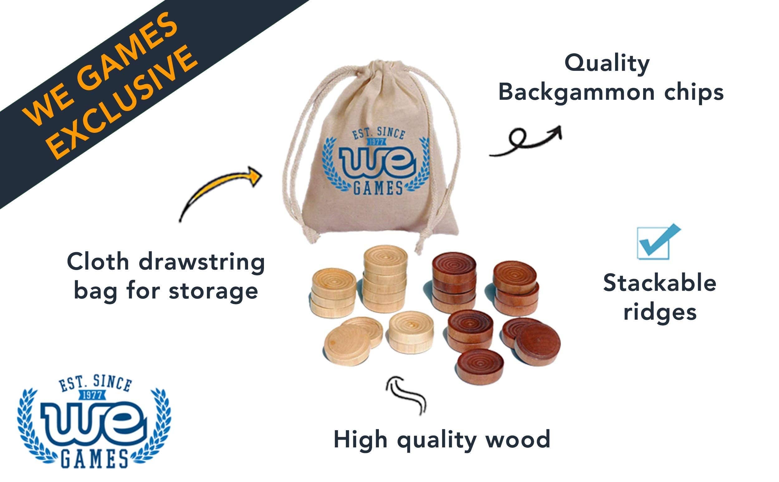 Wood Expressions - Wholesale Board Game - WE Games Wood Backgammon Pieces with Cloth Pouch14