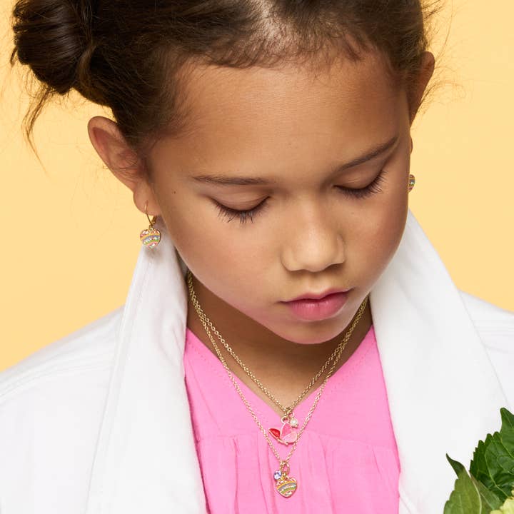 Girl Nation - Wholesale Kids Necklace - Kids - Sweet Petite Necklace- Glitter Butterfly Dreams
