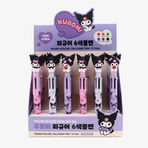 K-Wonderland - Wholesale Pen - Sanrio Characters 6 Color Ball Point Pencil- 0.7mm 14