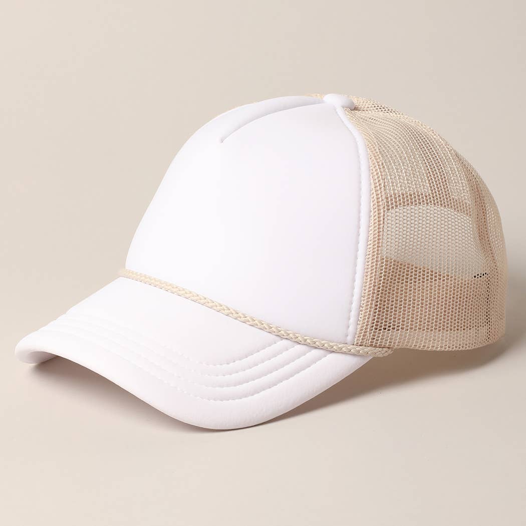 Fashion City – wholesale Trucker hat – Women’s – Plain Foam Rope Mesh Back Trucker Hat 35