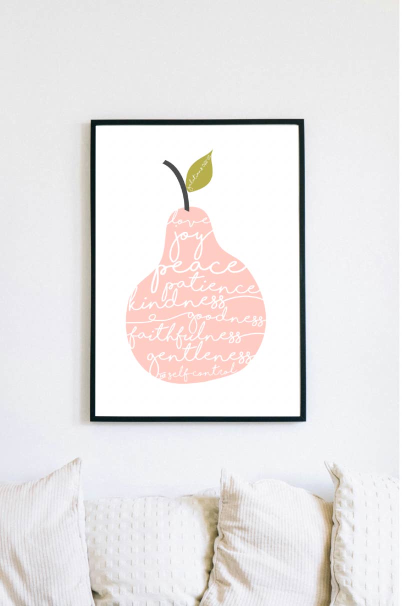 Ooh I Iike that Design – wholesale Art print – Fruit of the Spirit Pink Pear Poster Print (Copy)