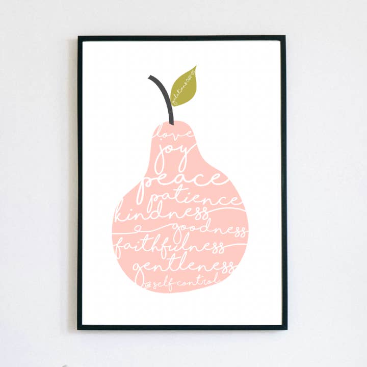 Ooh I Iike that Design – wholesale Art print – Fruit of the Spirit Pink Pear Poster Print (Copy)0