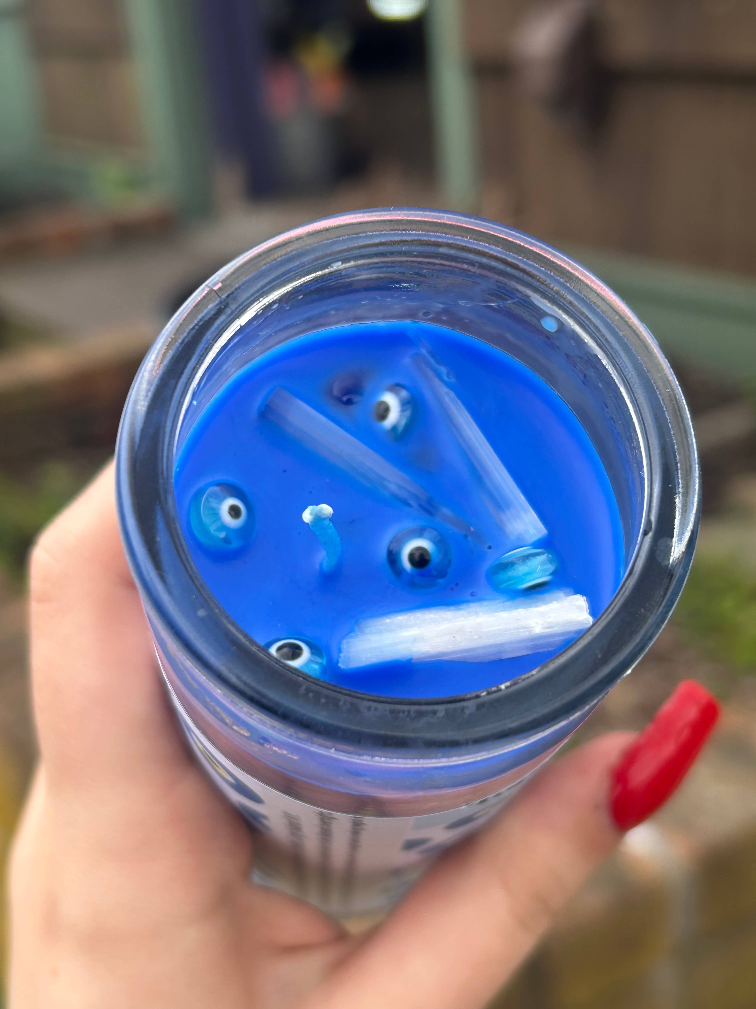 Envision Crystal - Wholesale Jar/Filled Candle - Evil Eye Protection 7-Day Candle - Scented and Blessed2