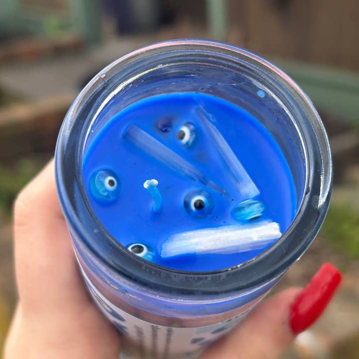 Envision Crystal - Wholesale Jar/Filled Candle - Evil Eye Protection 7-Day Candle - Scented and Blessed2