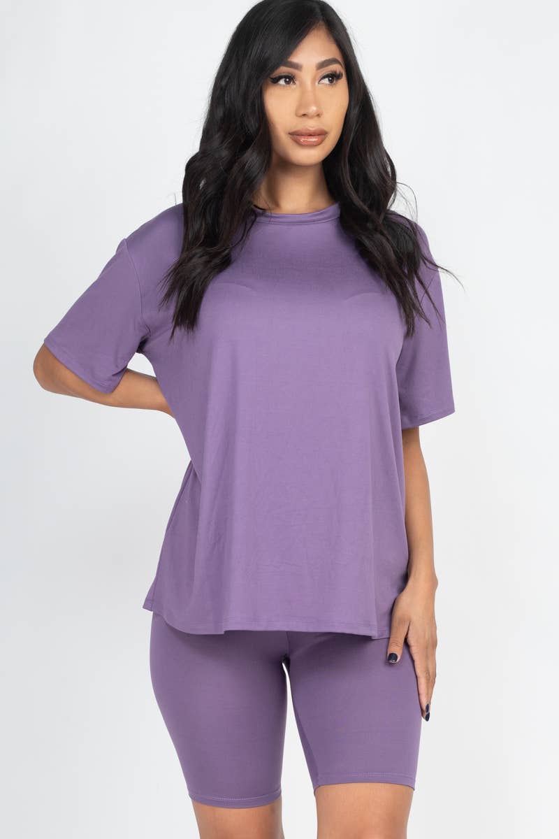 CAPELLA APPAREL - Wholesale Activewear Set - Women's - Loose Fit Top & Bike Shorts Set38