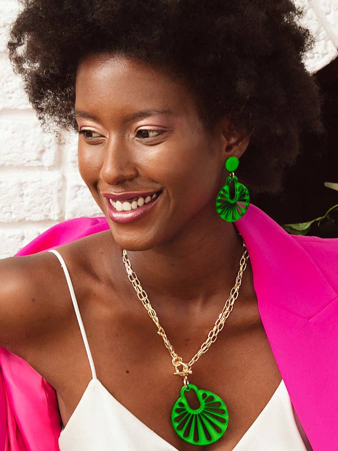 Cutout Disk Drop Earring for wholesale by ZENZII Jewelry