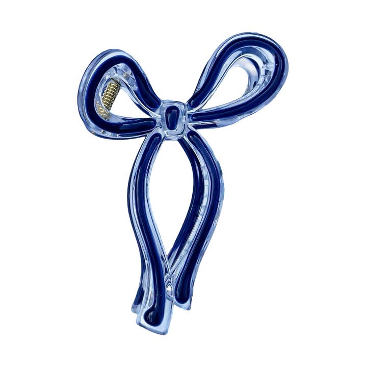 Lady Eleanor & Co - Wholesale Hair Clip - Women's - Clear & Navy Bow Claw Clip0