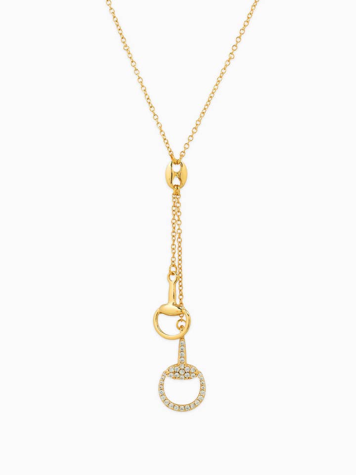 Pave Horsebit Y Drop Necklace for wholesale by Sessori