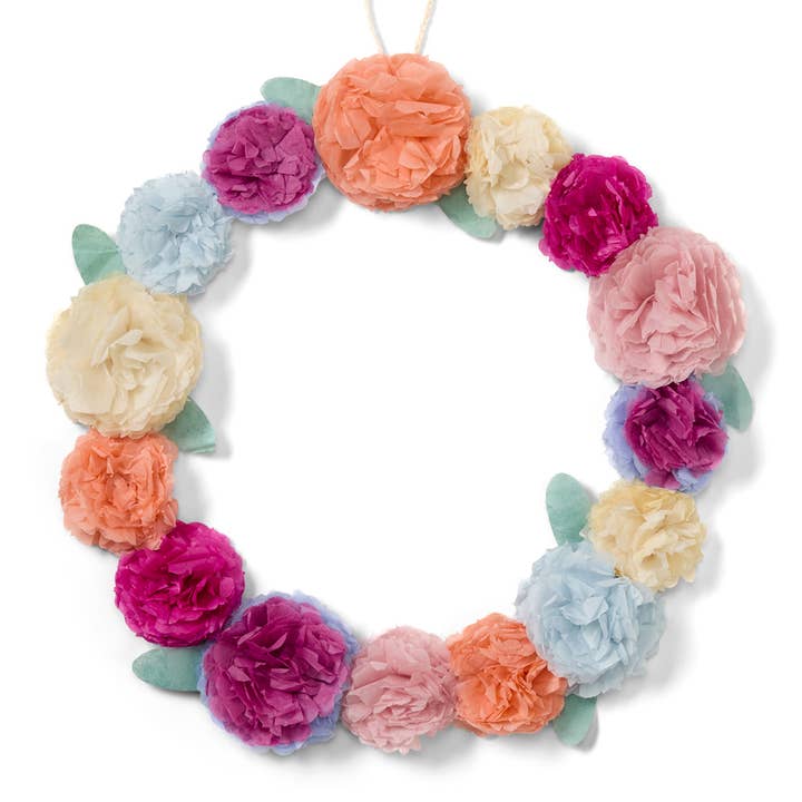 Pastel Blossoms Easter Paper Wreath for wholesale by SERRV International