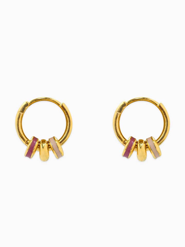 Color Rondelle Ring Link Hoop Earrings for wholesale by Sessori