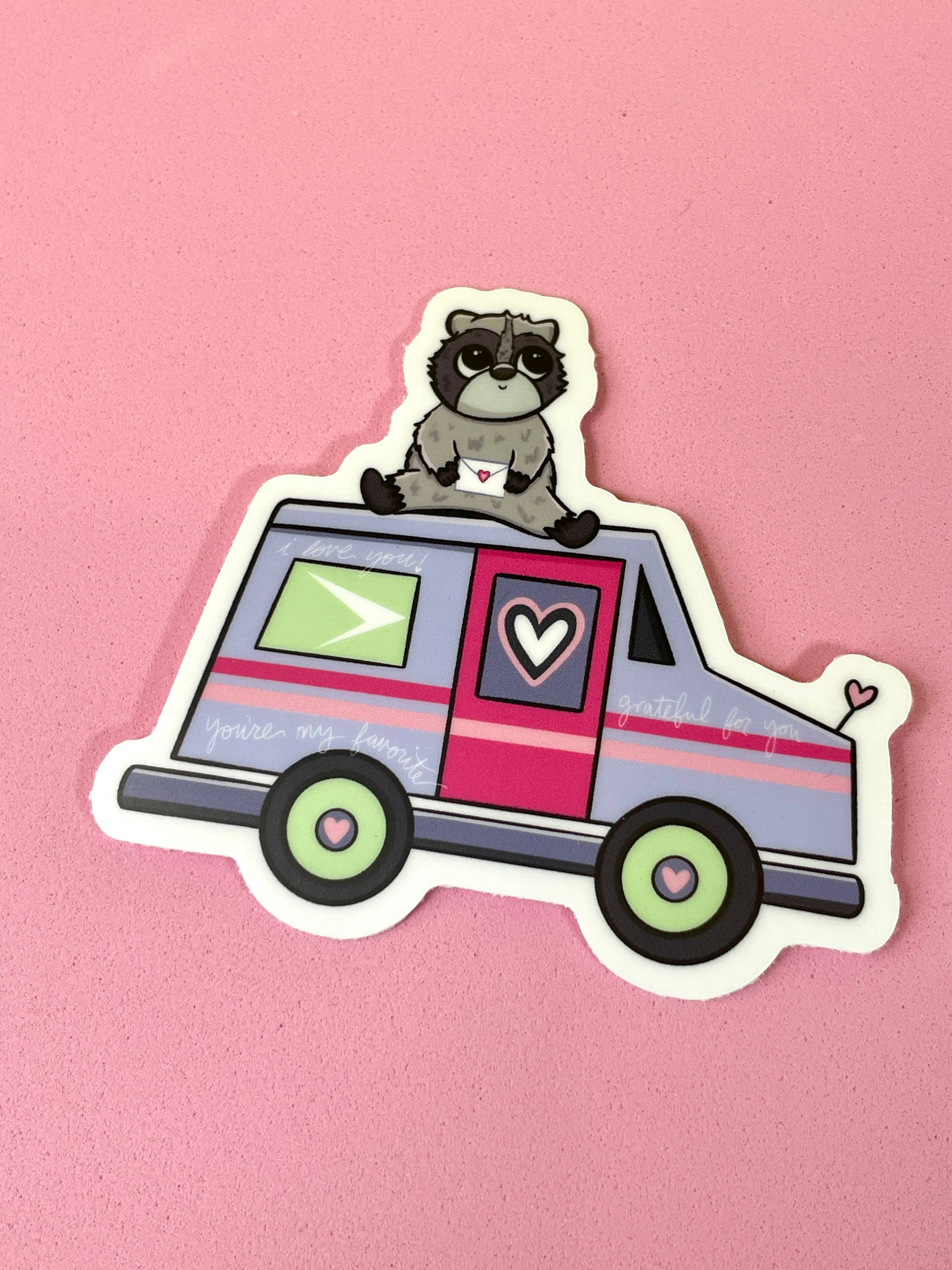 quirky burp illustrations - Wholesale Sticker - Postal Service Love Letter Truck Waterproof Vinyl Sticker3