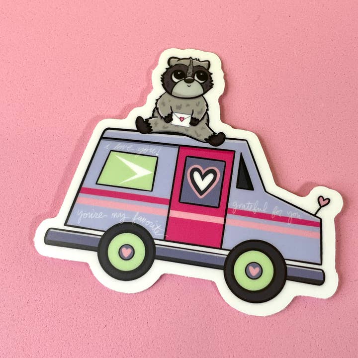 quirky burp illustrations - Wholesale Sticker - Postal Service Love Letter Truck Waterproof Vinyl Sticker3