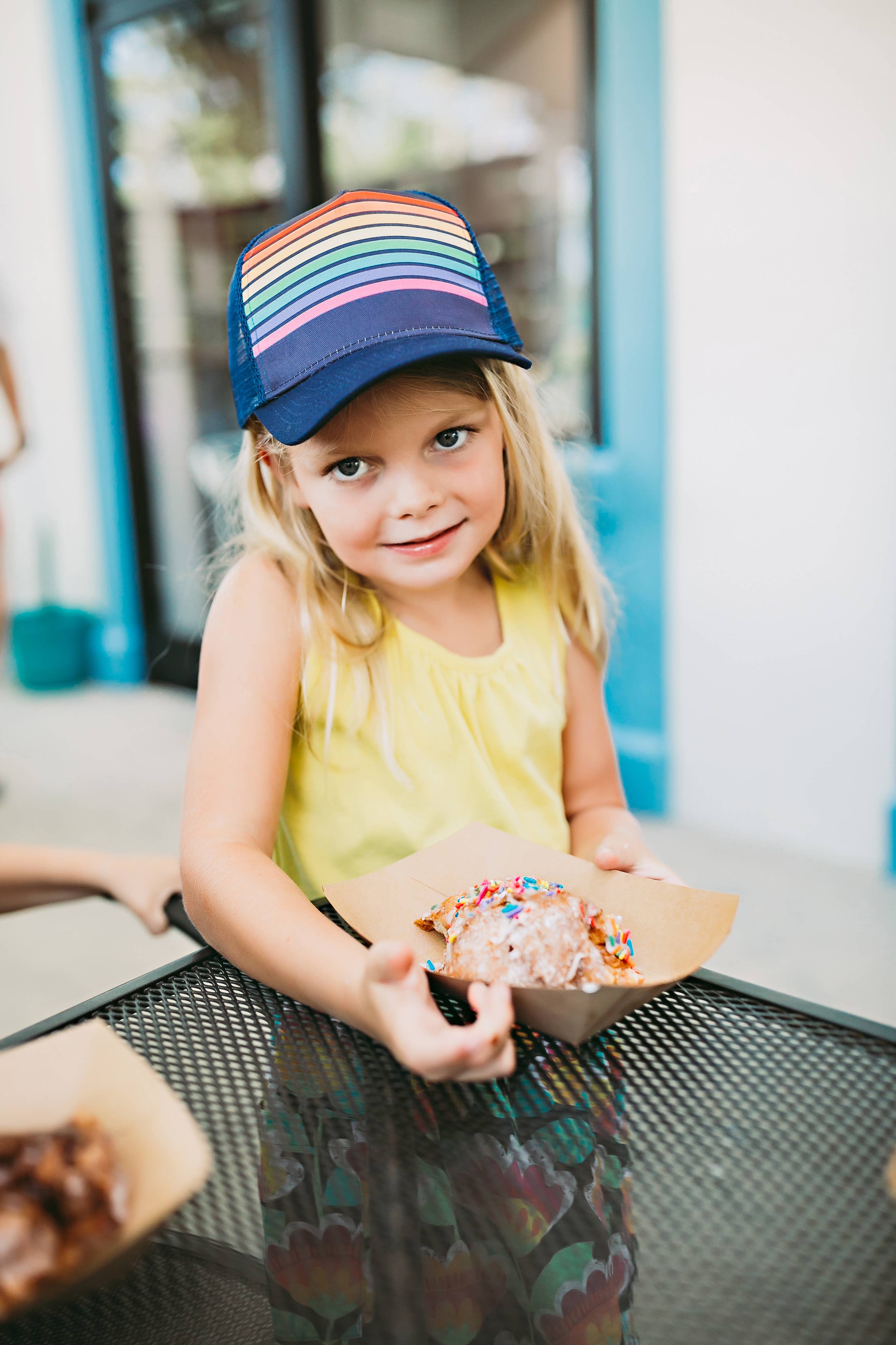 Wild Child Hat Co - Wholesale Kids Hat - Kids - Blue Rainbow Toddler Trucker Hat1