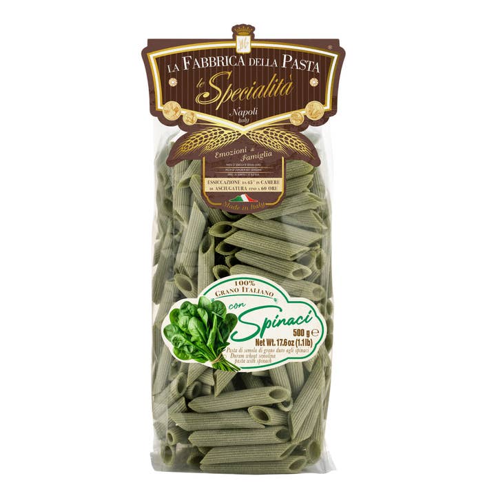 La Fabbrica della Pasta di Gragnano - Wholesale Pasta - Penne Rigate with Spinach 500g New 2024