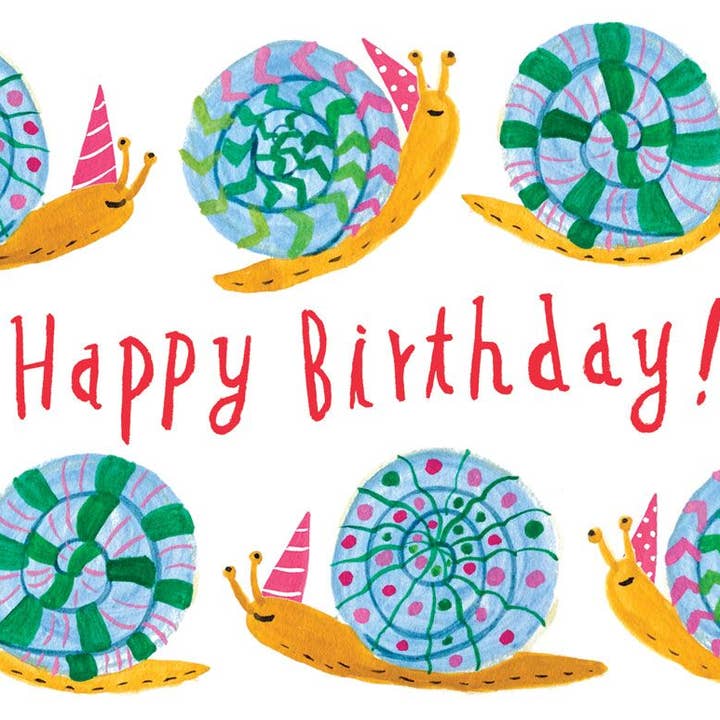 Honeyberry Studios - Wholesale Birthday Card - Party Snail Birthday Greeting Card1