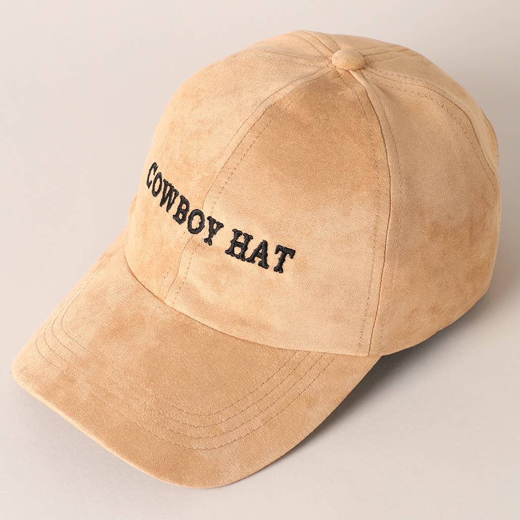 Fashion City - Vente Casquette de baseball – unisexe - Casquette de baseball en daim brodée de texte avec chapeau de cowboy8