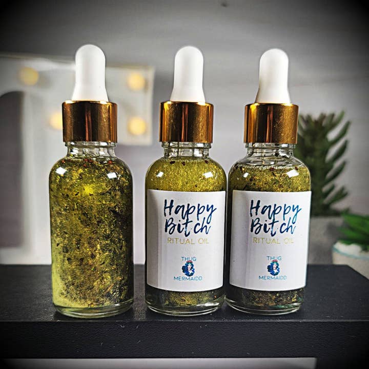 HAPPY BITCH Ritual Oil - Manifestation Öl, Zauberöl, Positivitätszauber, Glückszauber, Friedenszauber, glücklicher Zauber, glücklicher Zaubertrank für den Großhandel von THUG MERMAIDD