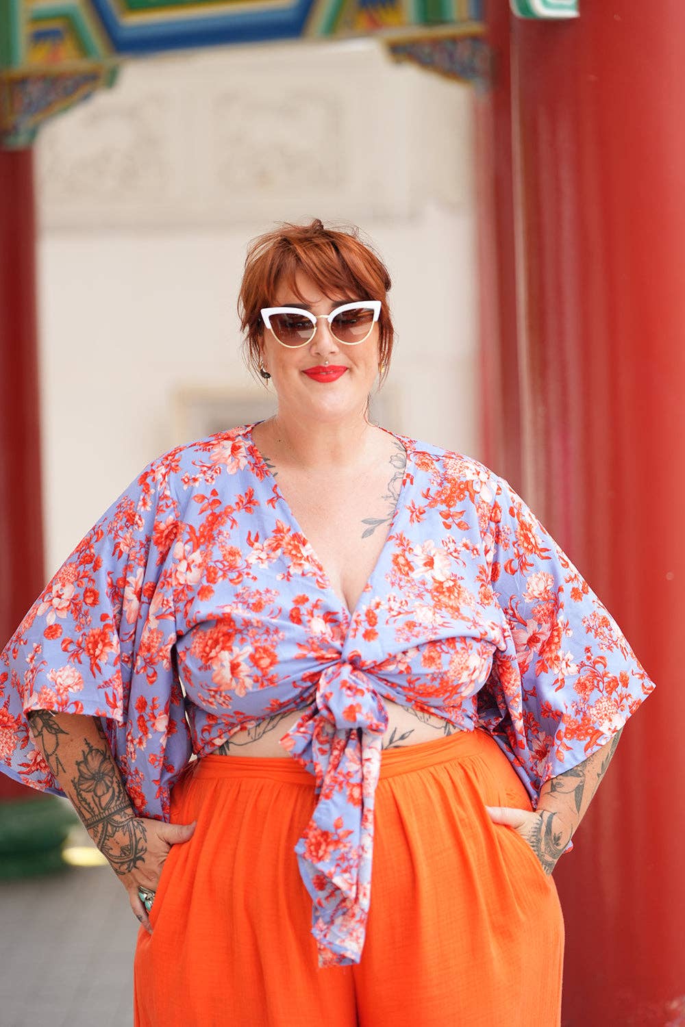 Jinx the label - Wholesale Blouse - Women's - Renesme Wrap Top - Sunset Prism9