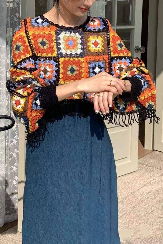 Flarix - Wholesale Poncho - Dames - gehaakte poncho-top10