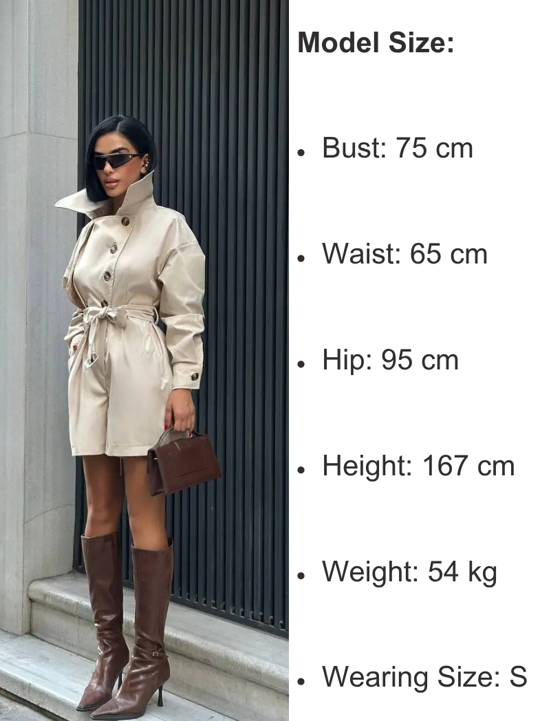 Standpoint Top - Wholesale Romper - Women's - Urban Allure Romper Tailored Belted Trench Style - 125212