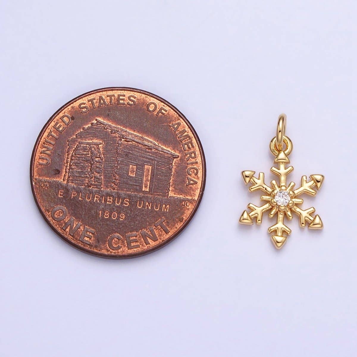 Aim Eternal - Wholesale Individual Charm/Pendant - Mini Gold plated Winter Cubic Snow Flake Charm Small Silver Snow Flake Pendant AC721 AC7222