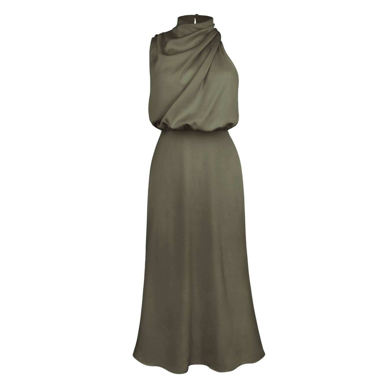 Sweetkama - Wholesale Dress - Women's - Ladies Eleganr Sleeveless Satin Midi Dress GQQT59