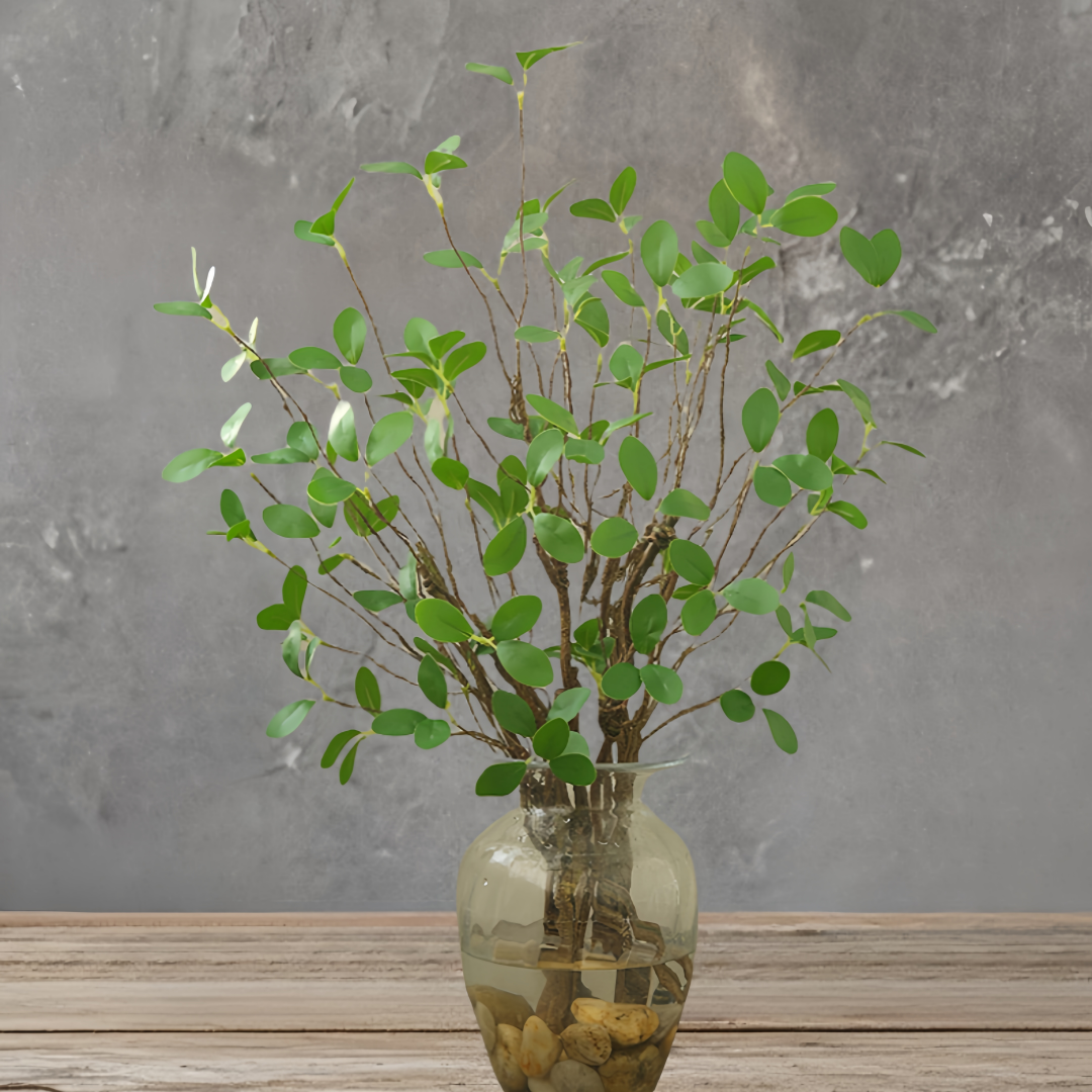 ACNITE(We cover U.S. import duties) – wholesale Artificial plant – Long banyan leaves false green plant Artificial branch7