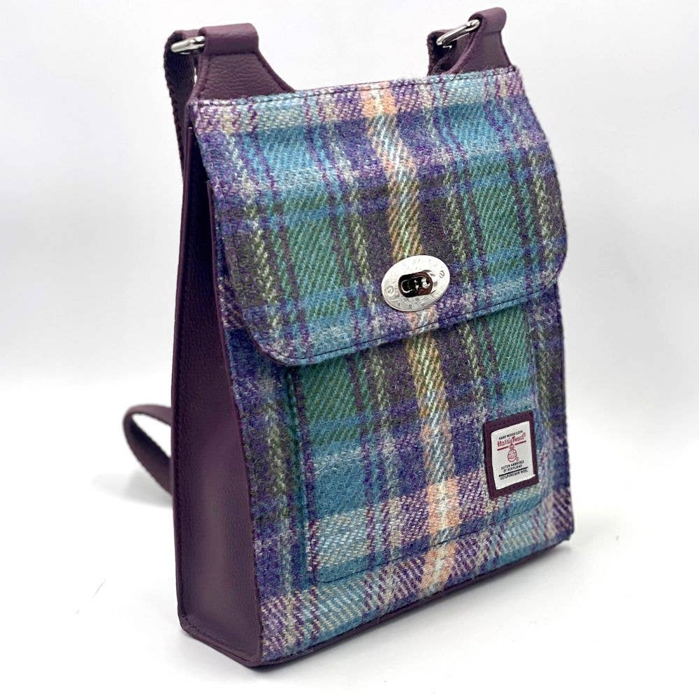 maccessori - Wholesale Satchel - Women's - Harris Tweed Satchel Bag Green/Purple Plaid1
