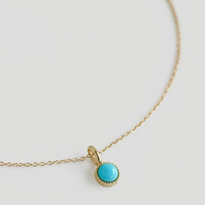 CURIOUS CREATURES - Wholesale Pendant/Charm Necklace - Nyssa Necklace - Blue Turquoise (Champagne Gold)1