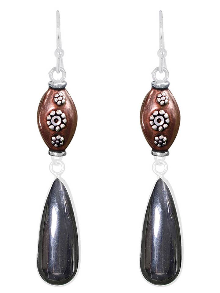 Hematite Drop Earrings - SF for wholesale by Zoey Simmons