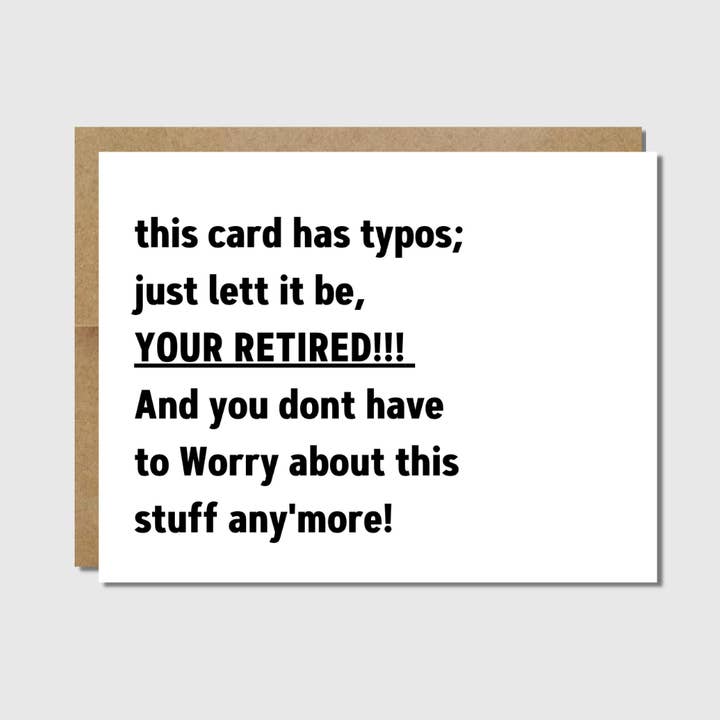 Sjovt pensionskort (Med skrivefejl!) for engroshandel hos Raisin Spirits