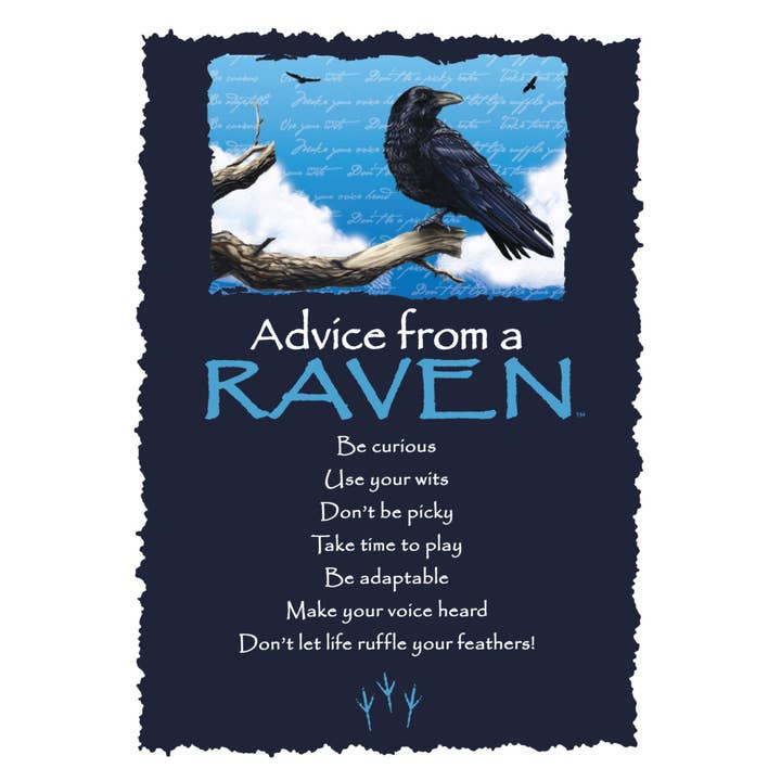 Advice from a Raven Greeting Card - Blank for wholesale by Advice for Life by Your True Nature