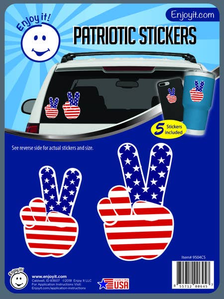 Peace Hand Autoaufkleber mit US-Flagge für den Großhandel von Enjoy It LLC