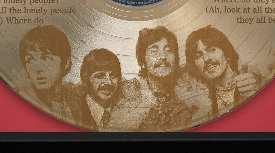 Gold Record Outlet - Wholesale Wall Accent - Beatles Eleanor Rigby Framed Etched LP Shadowbox3