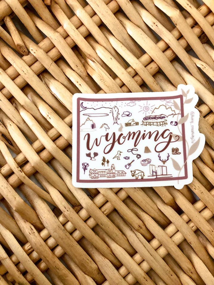 Autocollant Wyoming State || Imperméable || Vinyle pour la vente par Creatively 4 Christ
