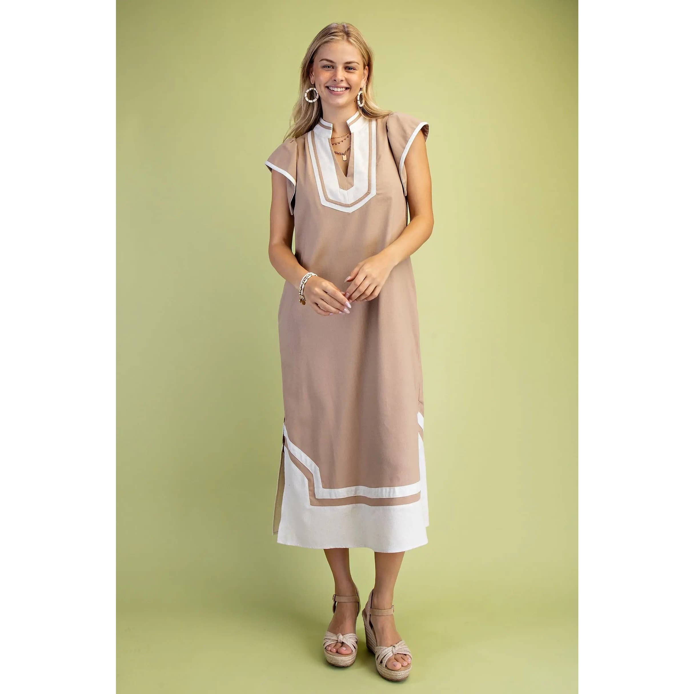 STYLE USA - Wholesale Dress - Women's - NEW V-Neck Midi Dress7