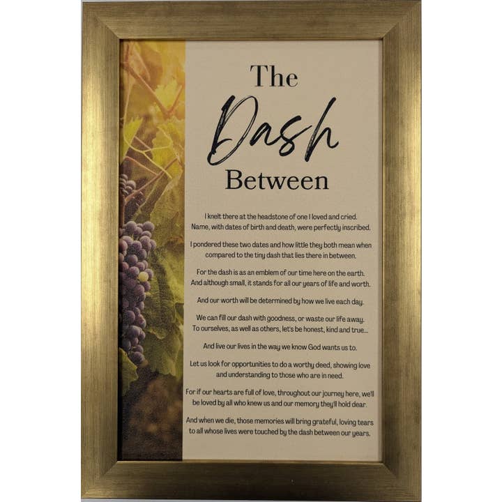 The Dash Between II - Bereavement Wall Art for wholesale by Roslyn Décor