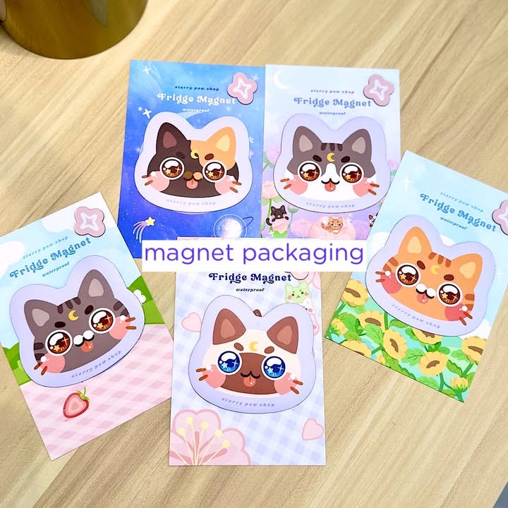 Starry Paw Shop - Wholesale Sticker - Lucky Cat Porcelain Sticker 3" Sparkly Holo water resistant4