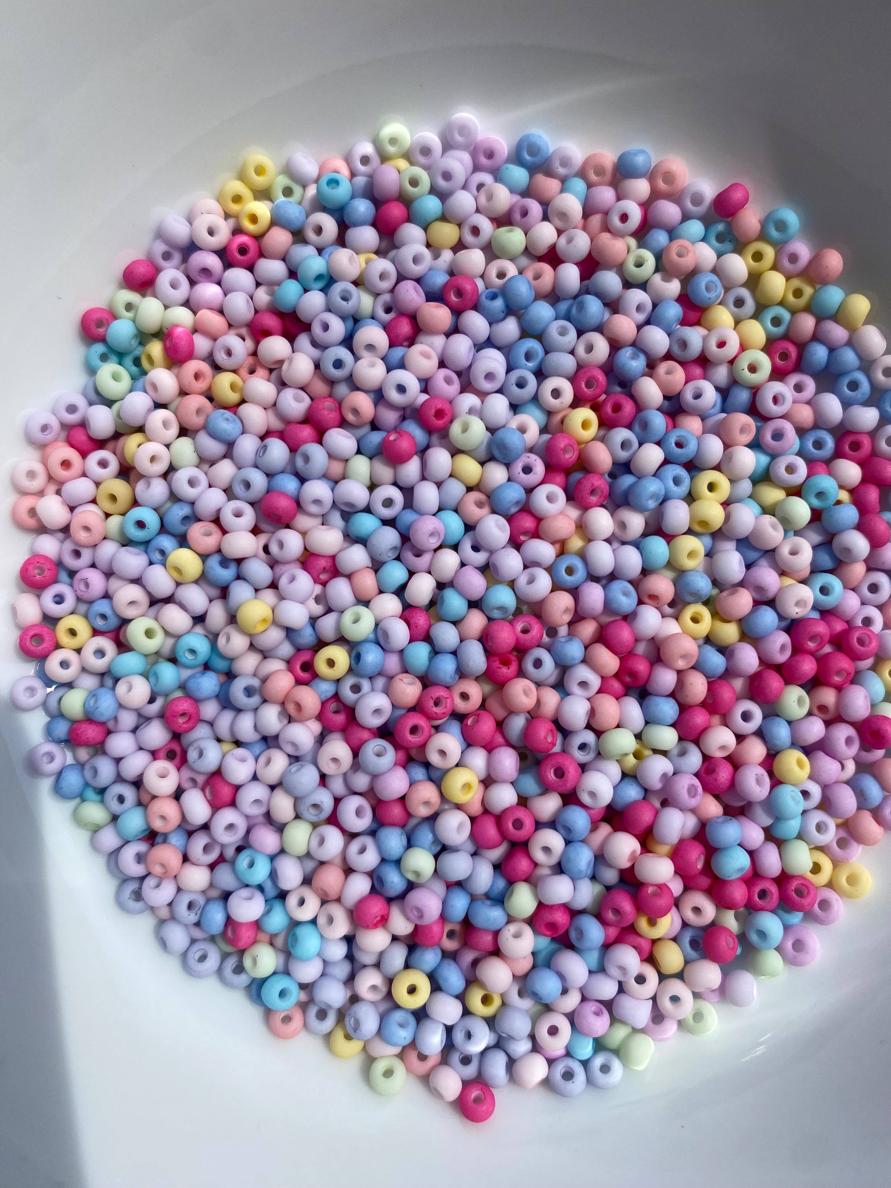 MaddieMayShop - Wholesale Beads - 3mm or 8/0 Pastel Seed Beads, Premium Quality Glass Beads for Jewelry Making, Beads; Seed Beads in Creamy Colors, crafting supplies - 660pcs- 23grams8