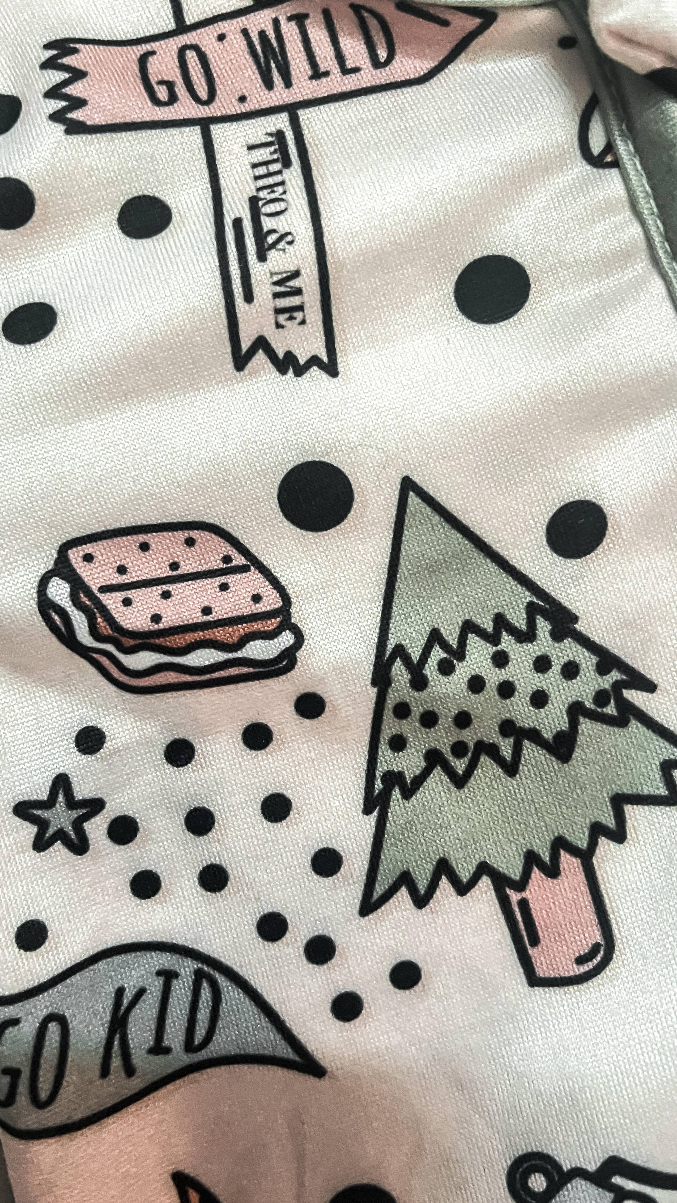 Rufflеѕ & Bоwtіеѕ - Affordable Boys & Girls Clothing – Fato de dormir – Bebé por atacado – Pijama de Bebé com Fecho Duplo Verde Acampamento ao Ar Livre5