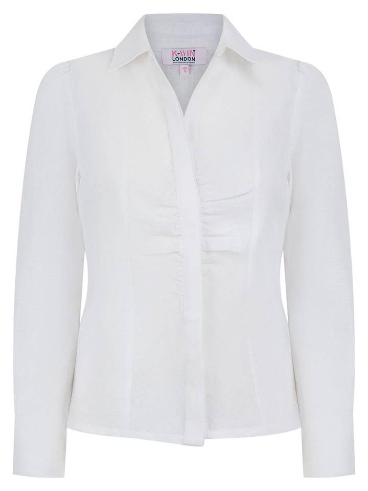 Classic Ruched White Shirt for wholesale by K-win London